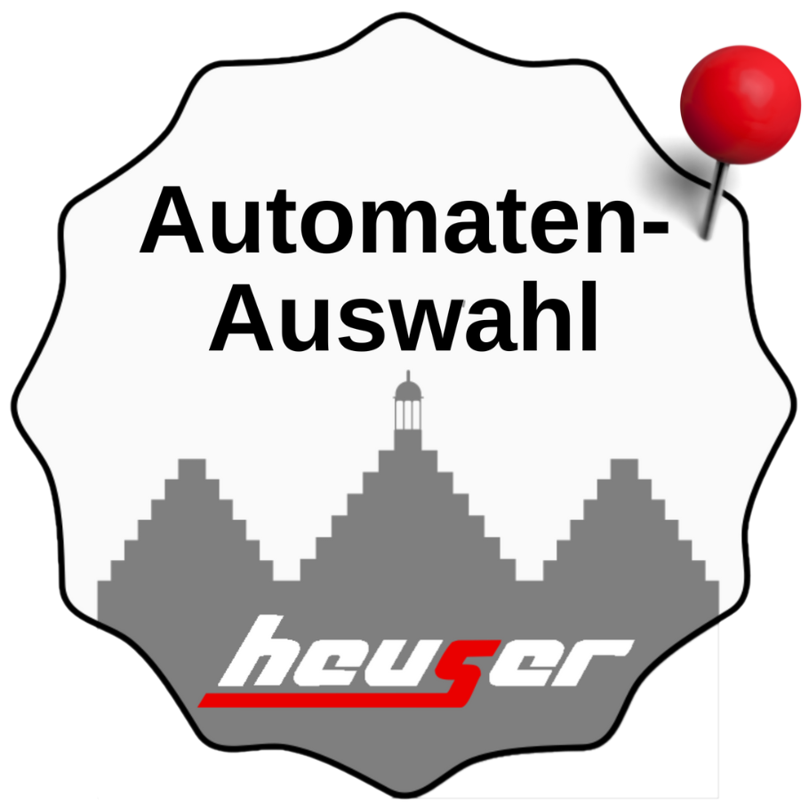 Siegel mit der Aufschrift Automaten Auswahl und Logo Heuser